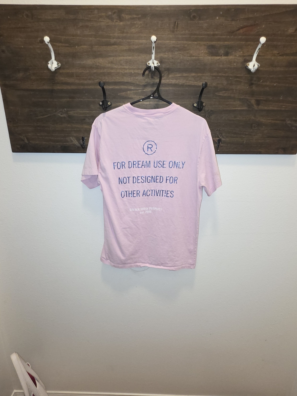 Golden Goose Pastel Pink Logo Crewneck Tee - Picture 3 of 3